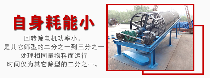 滾筒篩耗能小，使用壽命長，維修方便